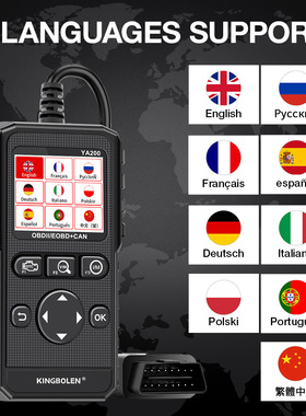 English OBD2 Automotive Engine System Diagnostic Tool