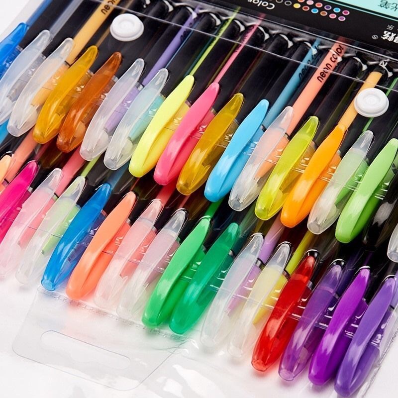 48 Colors Gel Pens Set Glitter Gel Pen Coloring Books Jour 饰品/流行首饰/时尚饰品新 其他DIY饰品配件 原图主图