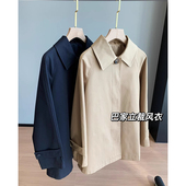 宽松百搭显瘦外套 小个子风衣女春季 经典 巴家抗褶皱挺括翻领中长款