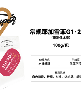 【阿本同款】九帕常规耶加雪菲G1·2025 埃塞水洗浅烘单品咖啡豆