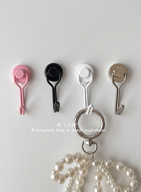 ins纯色强磁口罩挂钩冰箱贴纯色入户门厨房承重黑色银白色吸铁石