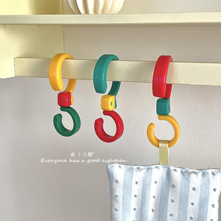 多巴胺彩色多功能可旋转S钩衣橱挂钩塑料自由可折叠包包挂钩