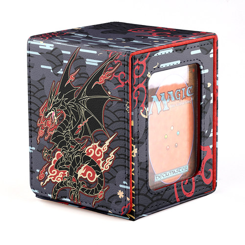 青眼白龙红眼黑龙千年积木游戏王卡牌收纳卡盒100+竖盒开窗宝可梦