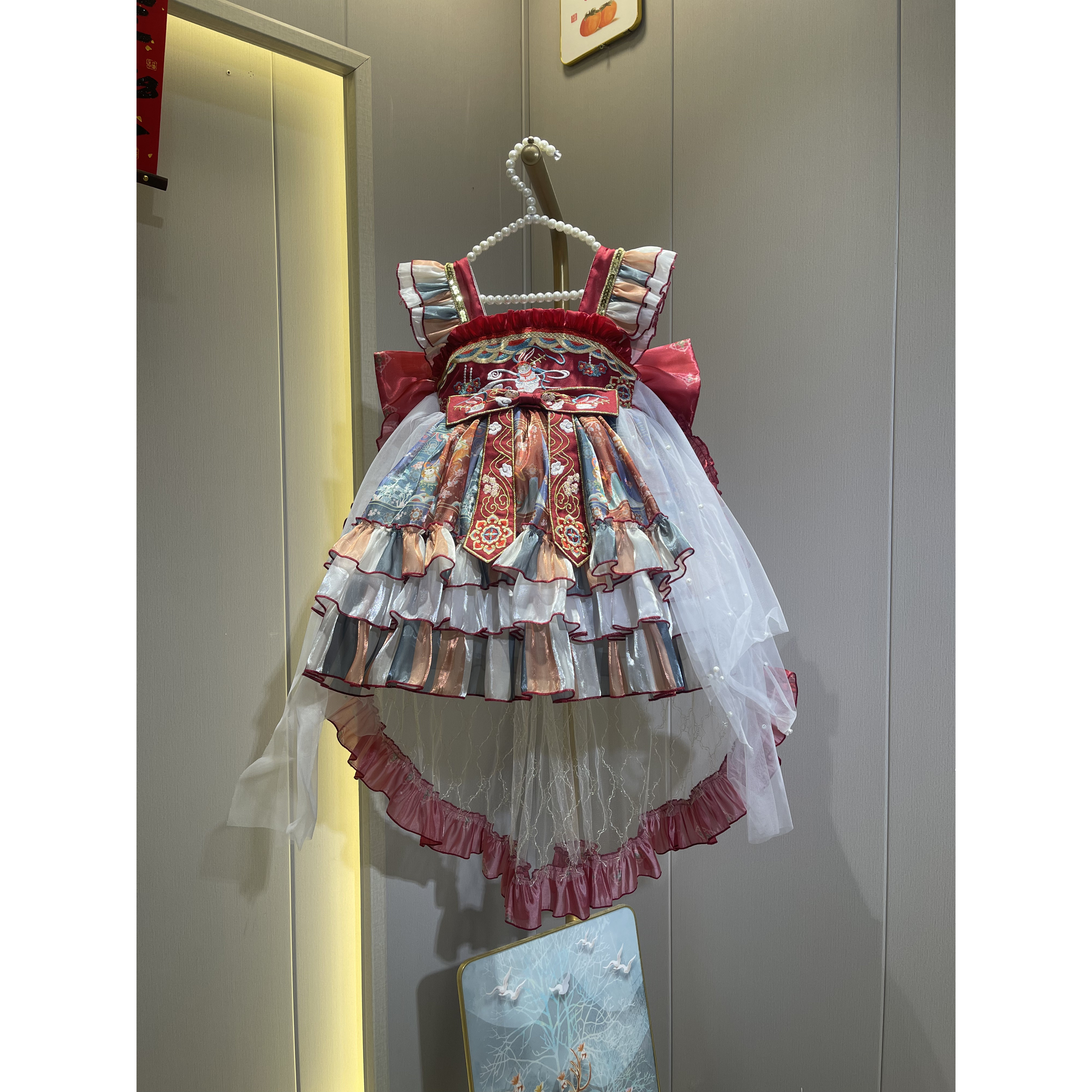 敦煌飞天 女童连衣裙2025新款中秋节国庆公主裙女宝洛丽塔生日