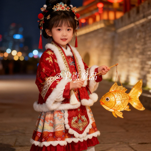 【万里江山】TST2025冬季新款加绒加厚年服新中式国风连衣裙套装