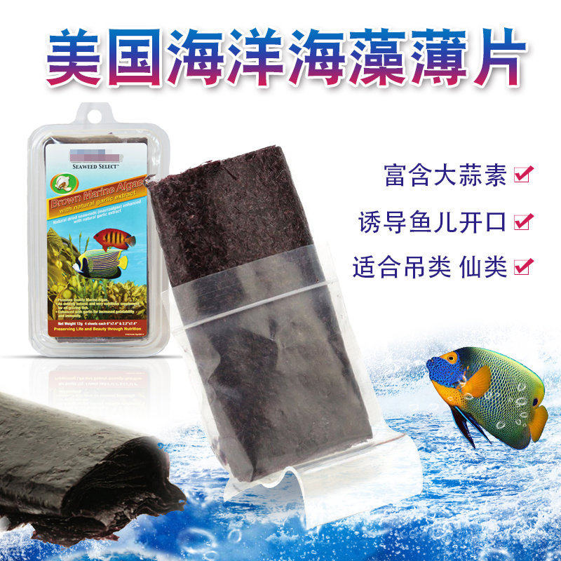美国海洋牌大蒜素海藻薄片红藻棕藻绿藻紫菜开口鱼含蒜饲料鱼食