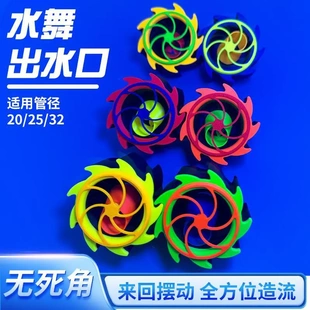 水舞出水口鱼缸改装配件海水缸背滤夜荧光可旋转喷嘴造流水管接口