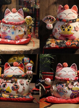 招财猫陶瓷存钱罐日本开业礼品