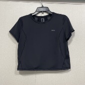 瑜伽健身衣 透气弹力圆领半袖 侬家运动跑步短袖 T恤女速干冰丝短款