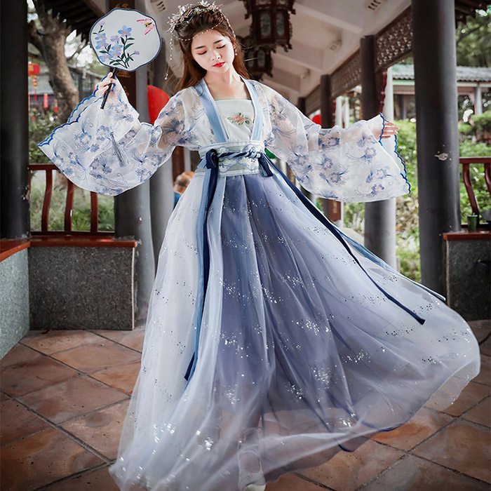 花神沧海赋汉服仙女中国风樱花古装飘逸古风超仙气学生明制齐腰