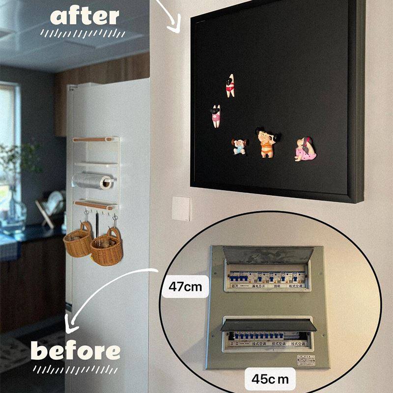 磁吸黑板电表箱遮丑神器配电箱遮挡装饰画免打孔新款冰箱贴展示板