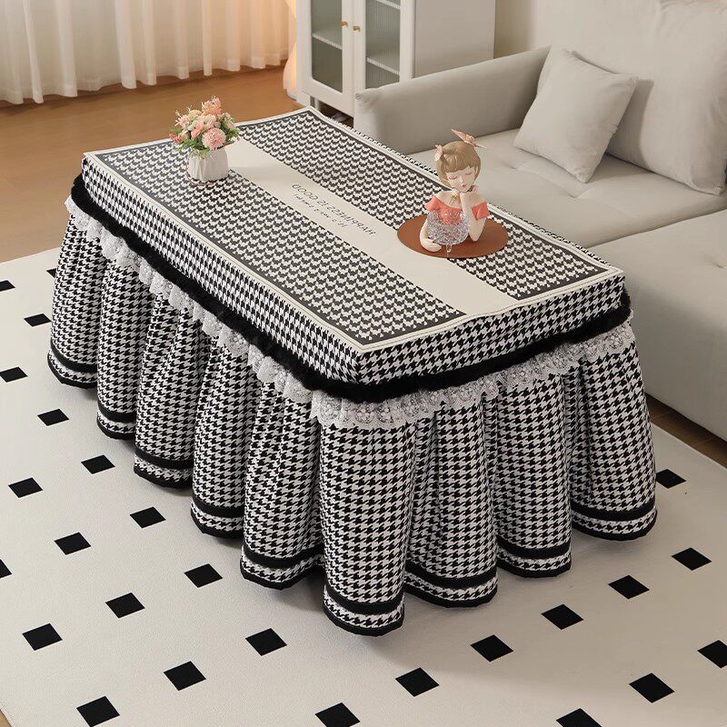 冬季新款千鸟格烤火罩加绒加厚烤火被家用长方形可揭盖茶几取暖罩,居家布艺,烤火罩,淘宝优惠券,粉丝福利购,淘宝优惠卷