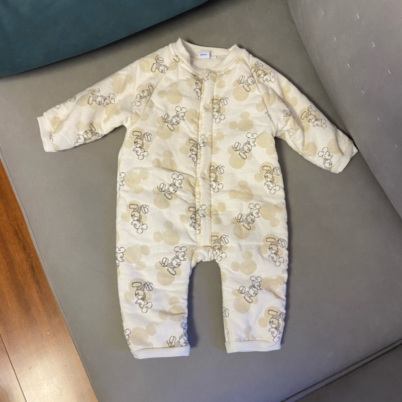 外贸欧单宝宝加厚加绒连体衣秋冬婴儿长袖夹棉保暖爬服外出哈衣