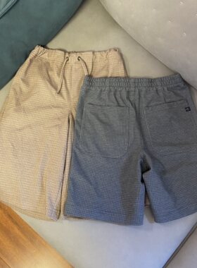 外贸欧单男童时尚英伦格子休闲短裤夏季北欧男孩洋气百搭宽松半裤