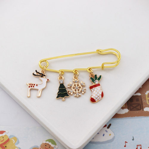 圣诞节跨境胸针合金可爱