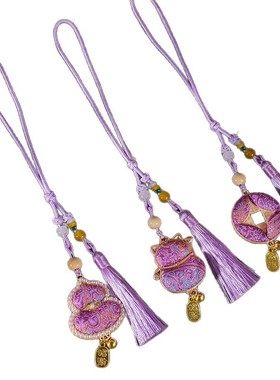 紫色八达锦宋锦葫芦挂件福禄平安吊坠diy材料包亲子沙龙手作礼物