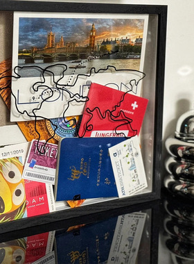 跨境亚马逊Adventure Archive Box相框旅行冒险地图纪念收纳框盒