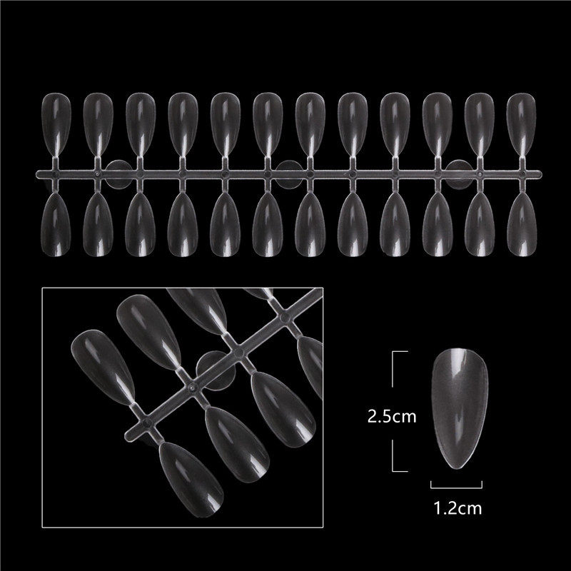 网红杏仁甲片打版尖水滴甲片假指甲练习甲片120片美甲样版展示