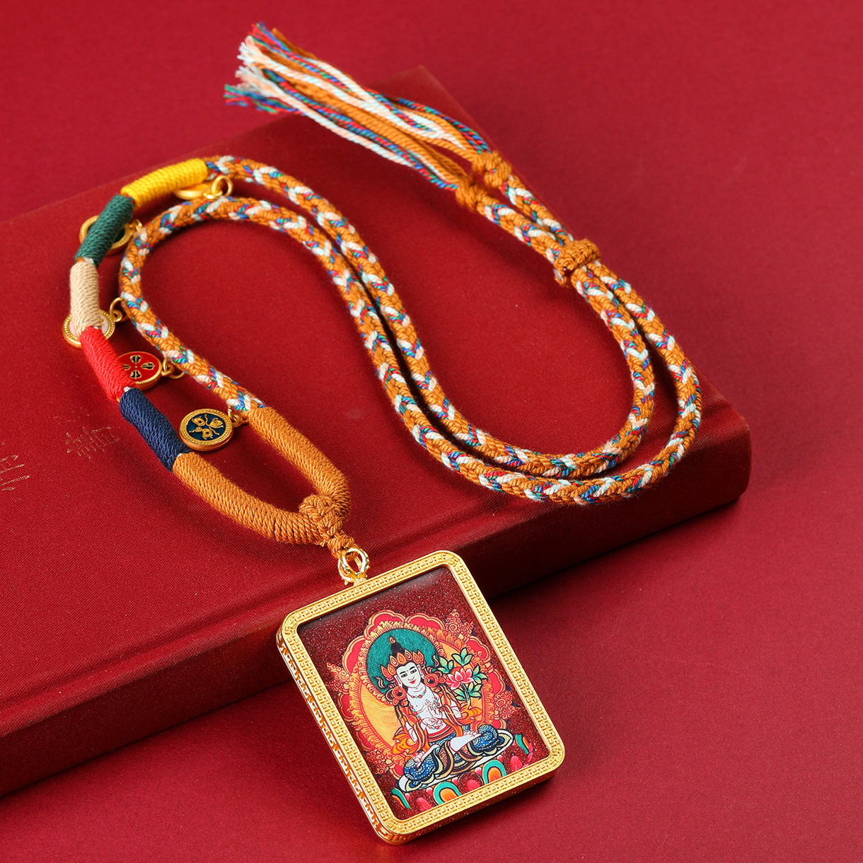 藏式唐卡半手绘朱砂唐卡藏式八大守护描金唐卡个性新中式唐卡本命