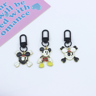 万圣节米老鼠DIY合金钥匙扣搞怪南瓜头米妮饰品包包挂件挂饰礼品