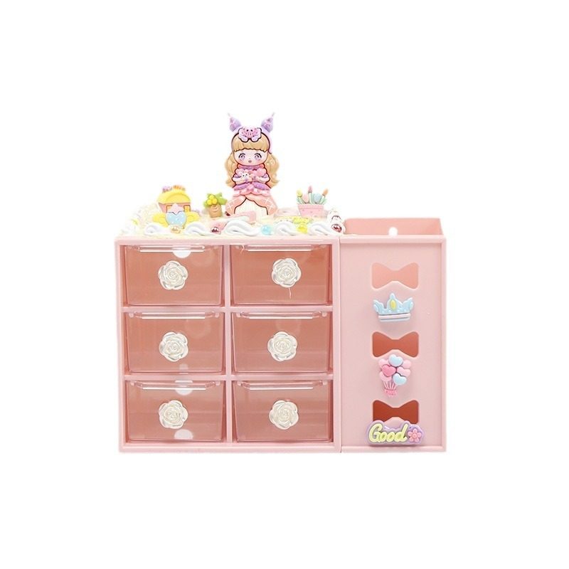 新款儿童六宫格diy收纳盒 学生多功能桌面笔筒置物架文具笔架,收纳整理,茶具收纳盒,淘宝优惠券,粉丝福利购,淘宝优惠卷