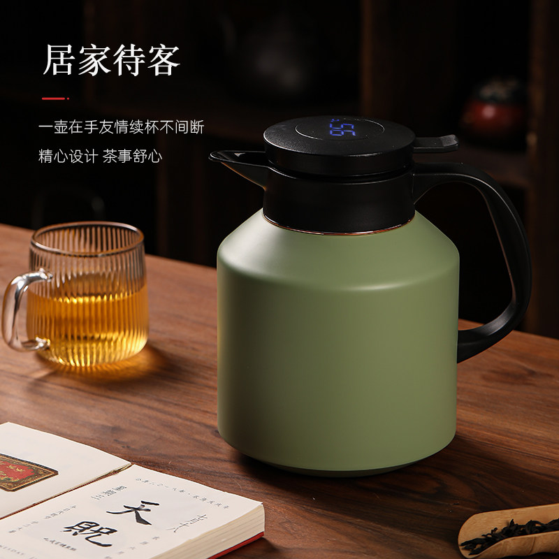 爱洛琳 不锈钢焖茶壶保温水壶带温显老白茶焖泡壶 家用养生泡茶壶