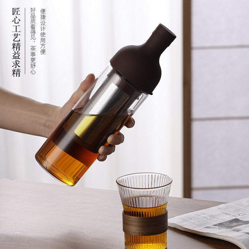 高颜值耐热玻璃冷泡瓶咖啡过滤壶冷萃壶 K家用冷水壶冷饮壶果茶壶