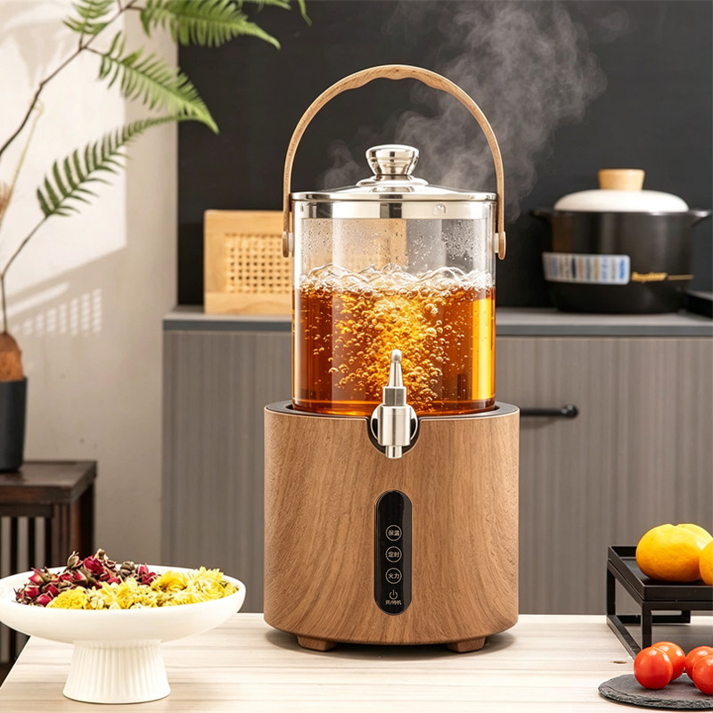 商用大容量耐热玻璃带龙头煮茶桶