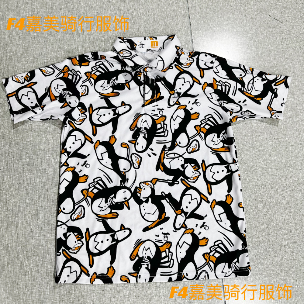 2024 신작 여름 골프 펭귄 피케 코튼 속건성 통기성 캐주얼 반팔 폴로 셔츠 맞춤 제작 가능