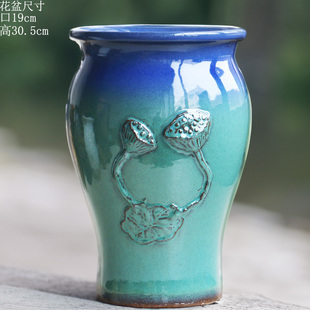 多肉老桩花盆粗陶陶瓷透气大号高筒植物陶罐特价粗陶陶瓷法师花盆