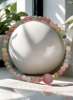 捡漏清仓 彩色串珠弹力绳手链女叠戴配饰品轻奢小众显白糖果手串