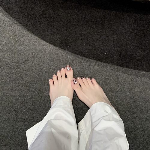手工猫眼豹纹穿戴甲脚指甲贴片高级感夏季显白脚趾甲美甲成品贴片