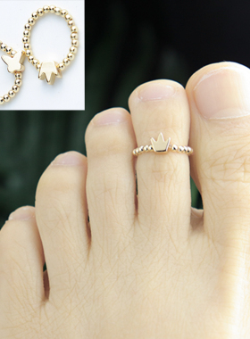 原创设计风可调节纯银韩版脚趾环