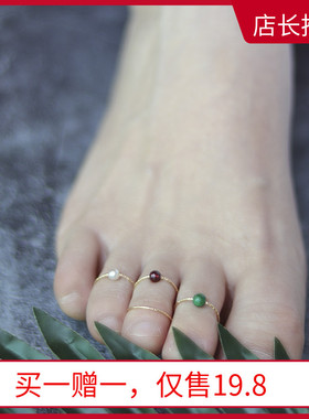 纯银关节复古脚戒指