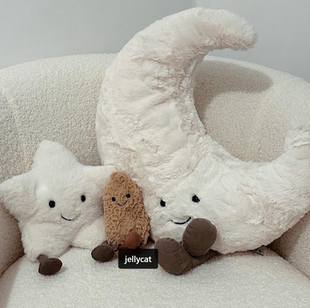 Jellycat英国正品新品趣味雨滴彩虹月亮太阳安抚毛绒玩具