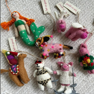 Feltsogood | 尼泊尔手工羊毛毡挂件装饰品可爱动物玩偶挂件