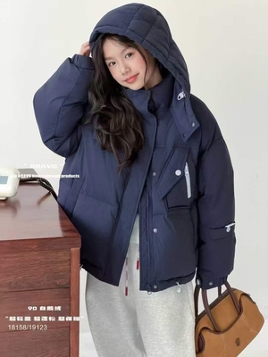 布芮欧2025冬款男女童洋气90白鹅绒羽绒服儿童连帽保暖外套18158
