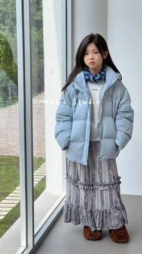 木莎2025冬季新款男女童韩版洋气羽绒服儿童保暖连帽外套潮97110