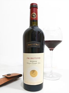 大师酒庄普里米蒂沃红葡萄酒意大利MAESTRO PRIMITIVO樱桃草莓香