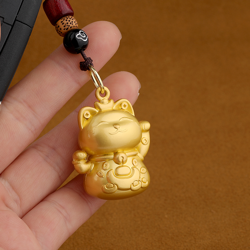 金属招财猫钥匙扣挂件财运平安挂饰发财开运吉祥物文创国风纪念品