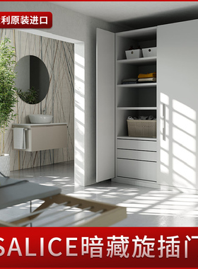 意大利进口萨郦奇Salice折叠门五金配件衣柜橱柜无下轨暗藏旋插门