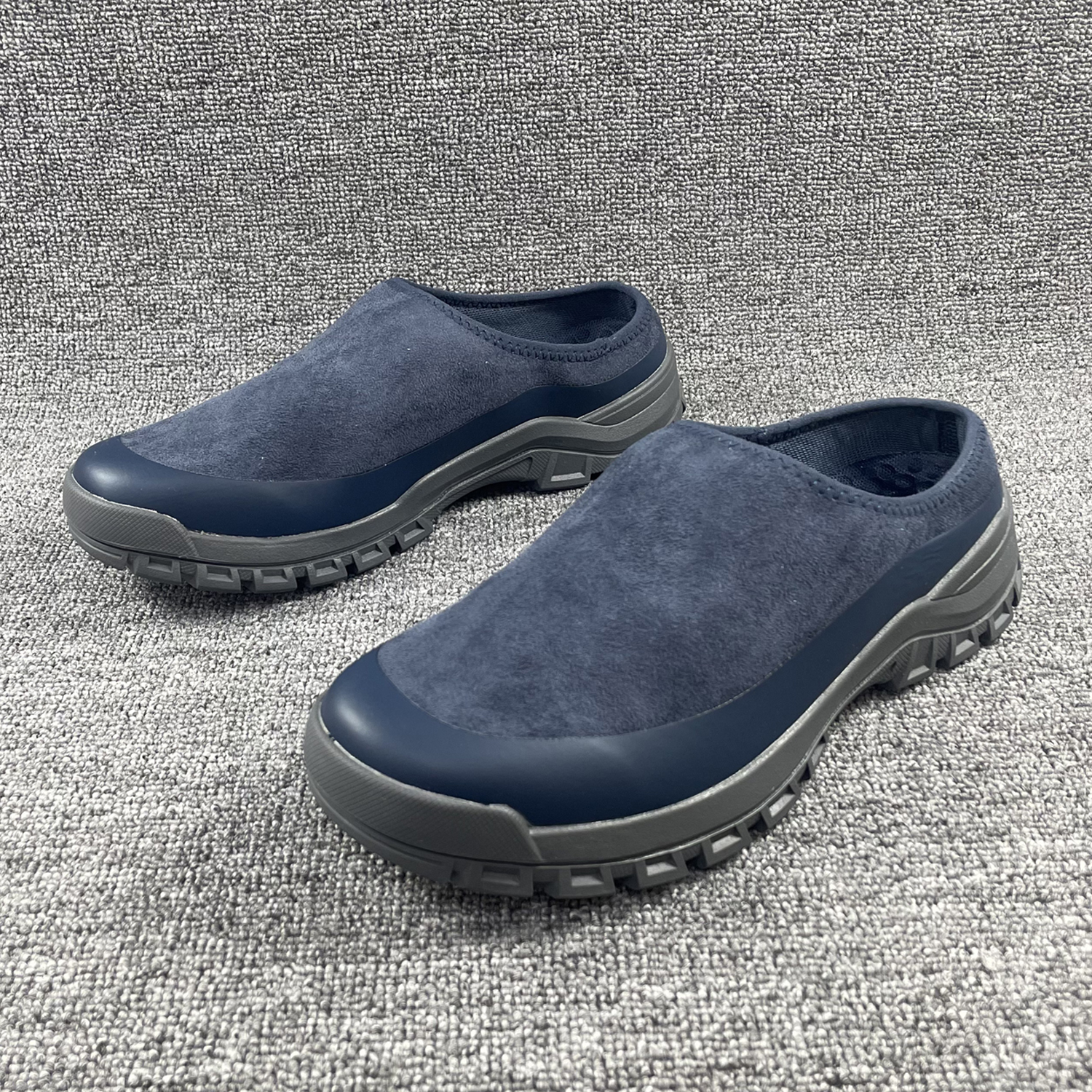 跨境大码绒面舒适居家一脚蹬半拖