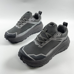 外贸男鞋出口欧美宽头4大码登山鞋橡胶防滑加厚V底徒步户外运动鞋