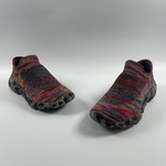 外贸跨境女鞋镂空透气套脚大码不规则迷幻彩轻便软弹一脚蹬单网鞋