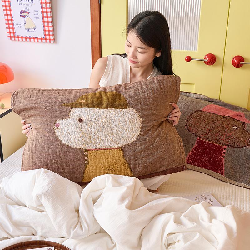 京会社纯棉卷毛狗枕巾防头油