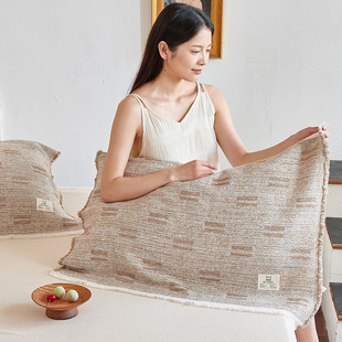 A类纯棉100枕巾一对亲肤透气全棉2025新款排汗吸湿枕头巾亚麻风格