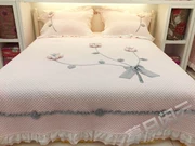 Hàn Quốc Giặt bông thủ công ba chiều appliqué quilted quilted quilt cover bed / pad đa năng ba mảnh - Trải giường