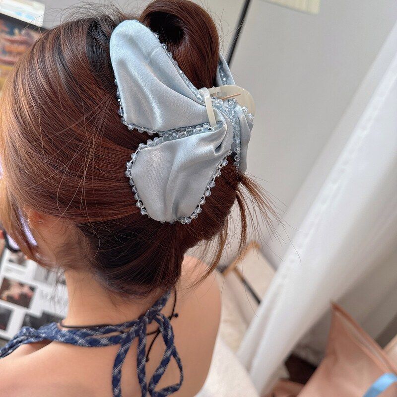 韩系简约风蝴蝶结抓夹女精致时尚