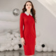 单品 2025秋冬新款 女装 绝色时尚 别致惊艳红色连衣裙长袖 包臀裙子