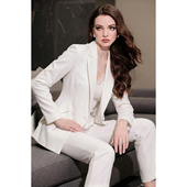 外套女裤 职业西装 两件套装 不对称长袖 2025绝色秀款 女装 设计感修身